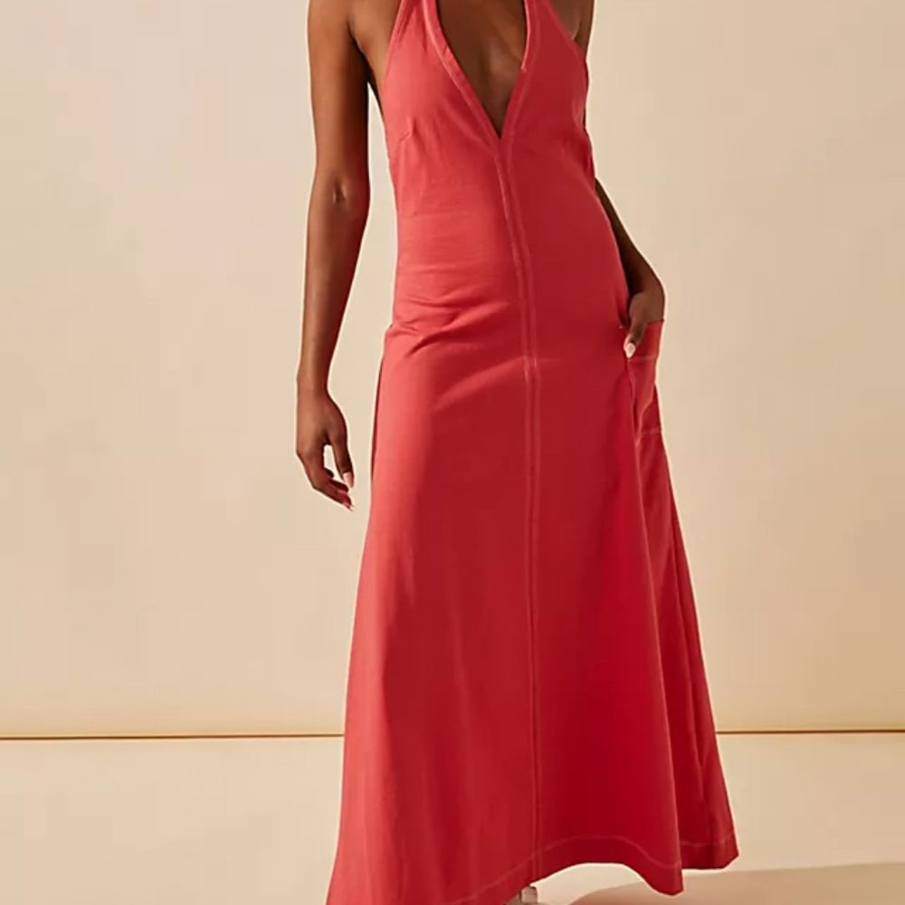 FREE PEOPLE Victoria Low-Back Maxi Dress (Bella Rosa)